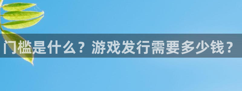 im电竞子文化是什么：门槛是什么？游戏发行需要多少钱？